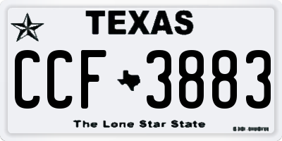 TX license plate CCF3883