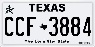 TX license plate CCF3884