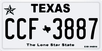 TX license plate CCF3887