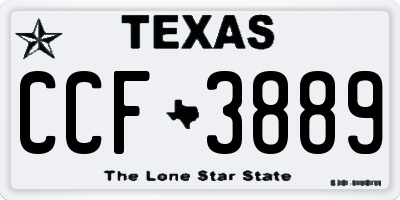 TX license plate CCF3889