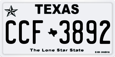TX license plate CCF3892
