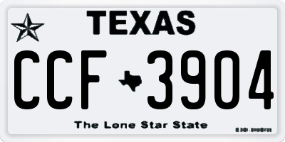 TX license plate CCF3904