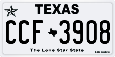 TX license plate CCF3908