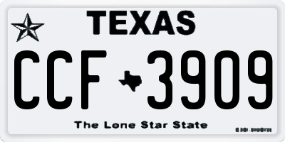 TX license plate CCF3909