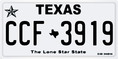 TX license plate CCF3919
