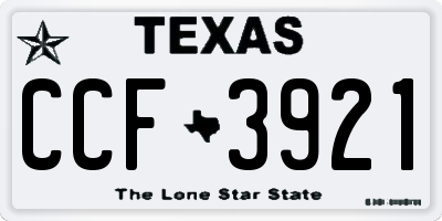 TX license plate CCF3921