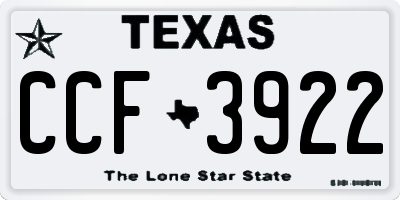TX license plate CCF3922