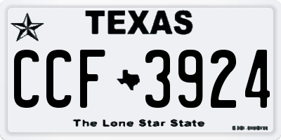 TX license plate CCF3924