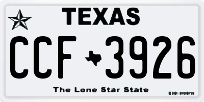 TX license plate CCF3926