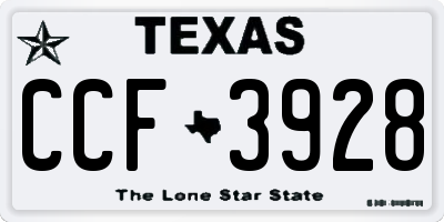 TX license plate CCF3928