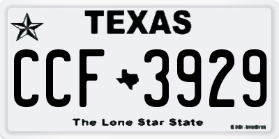 TX license plate CCF3929