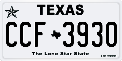TX license plate CCF3930