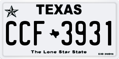 TX license plate CCF3931