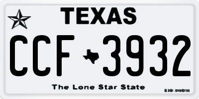 TX license plate CCF3932