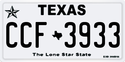 TX license plate CCF3933
