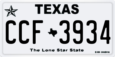 TX license plate CCF3934