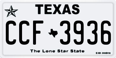 TX license plate CCF3936