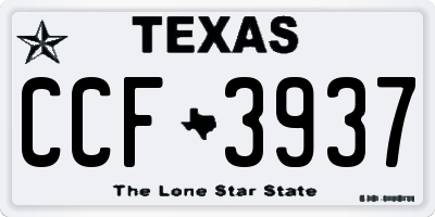 TX license plate CCF3937