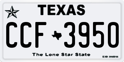 TX license plate CCF3950