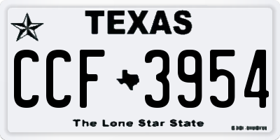 TX license plate CCF3954
