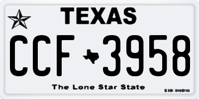 TX license plate CCF3958