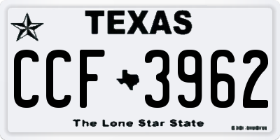 TX license plate CCF3962