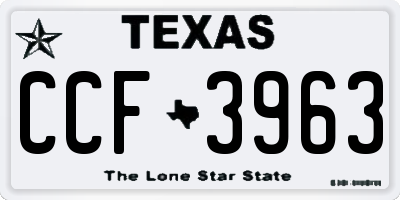 TX license plate CCF3963