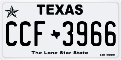 TX license plate CCF3966