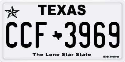TX license plate CCF3969