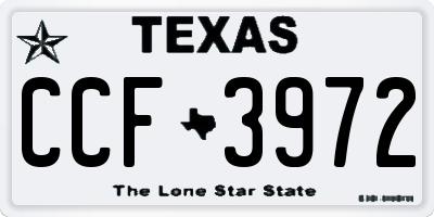 TX license plate CCF3972
