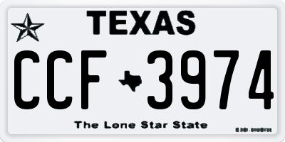 TX license plate CCF3974