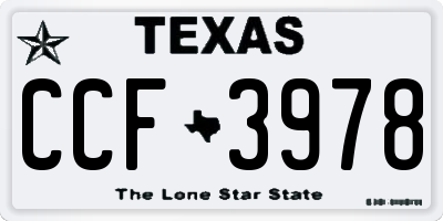 TX license plate CCF3978