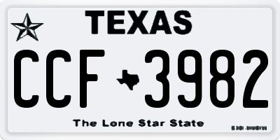TX license plate CCF3982