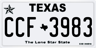 TX license plate CCF3983