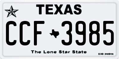 TX license plate CCF3985