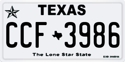 TX license plate CCF3986