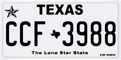 TX license plate CCF3988