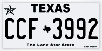 TX license plate CCF3992