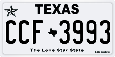 TX license plate CCF3993