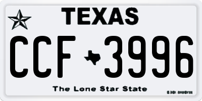 TX license plate CCF3996