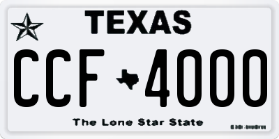 TX license plate CCF4000