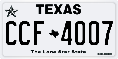 TX license plate CCF4007