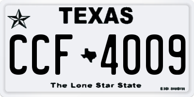 TX license plate CCF4009