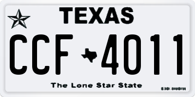 TX license plate CCF4011