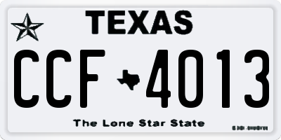 TX license plate CCF4013
