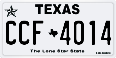 TX license plate CCF4014