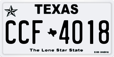 TX license plate CCF4018