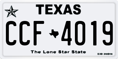 TX license plate CCF4019
