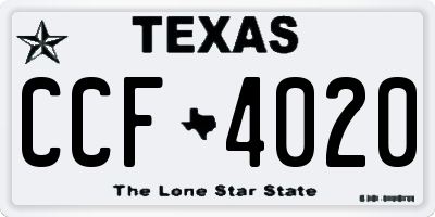 TX license plate CCF4020