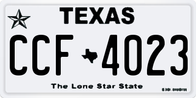TX license plate CCF4023